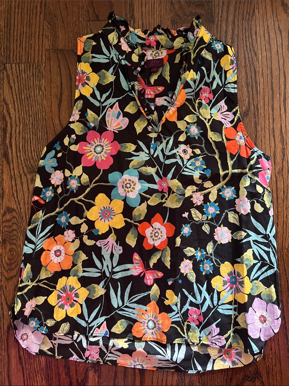 J. Crew Black Floral Top Liberty Size 8